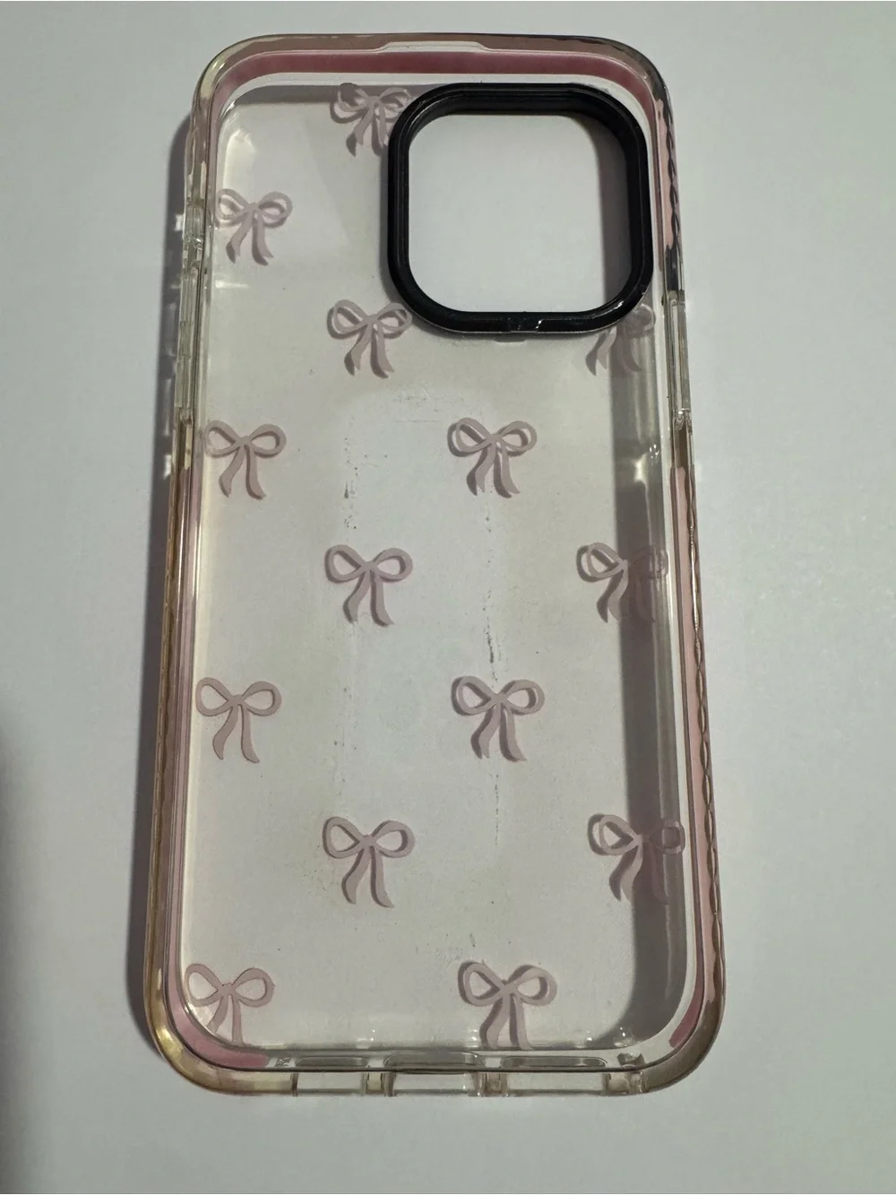 Clear Pink Bow Pattern Phone Case Compatible with Cell Phones